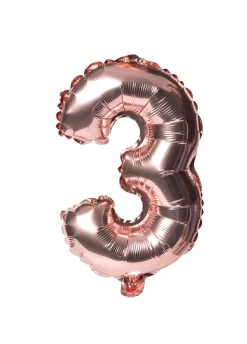 Balon foliowy na powietrze CYFRA 3 rose gold