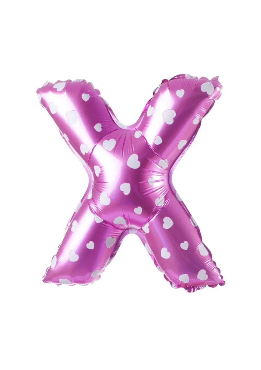 Balon foliowy na powietrze LITERKA X różowy 40cm