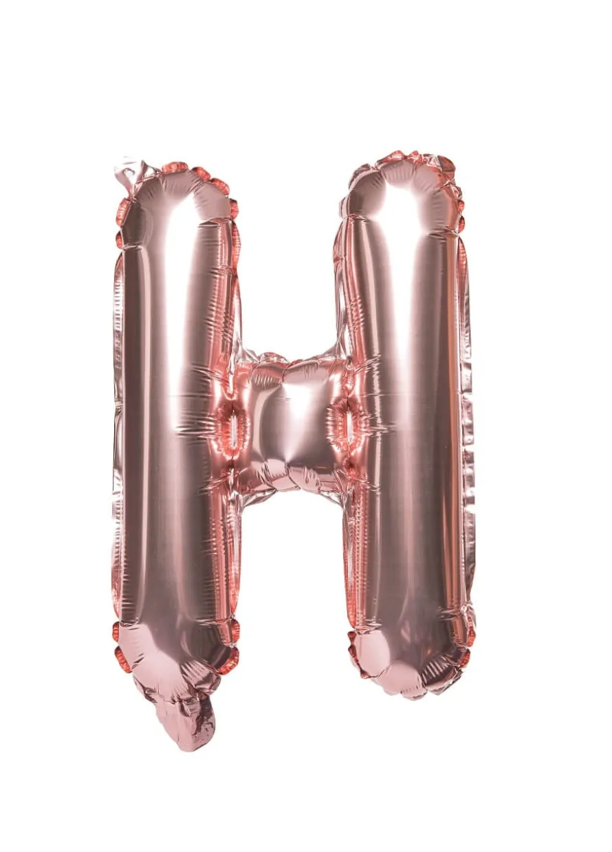 Balon foliowy na powietrze LITERKA H rose gold
