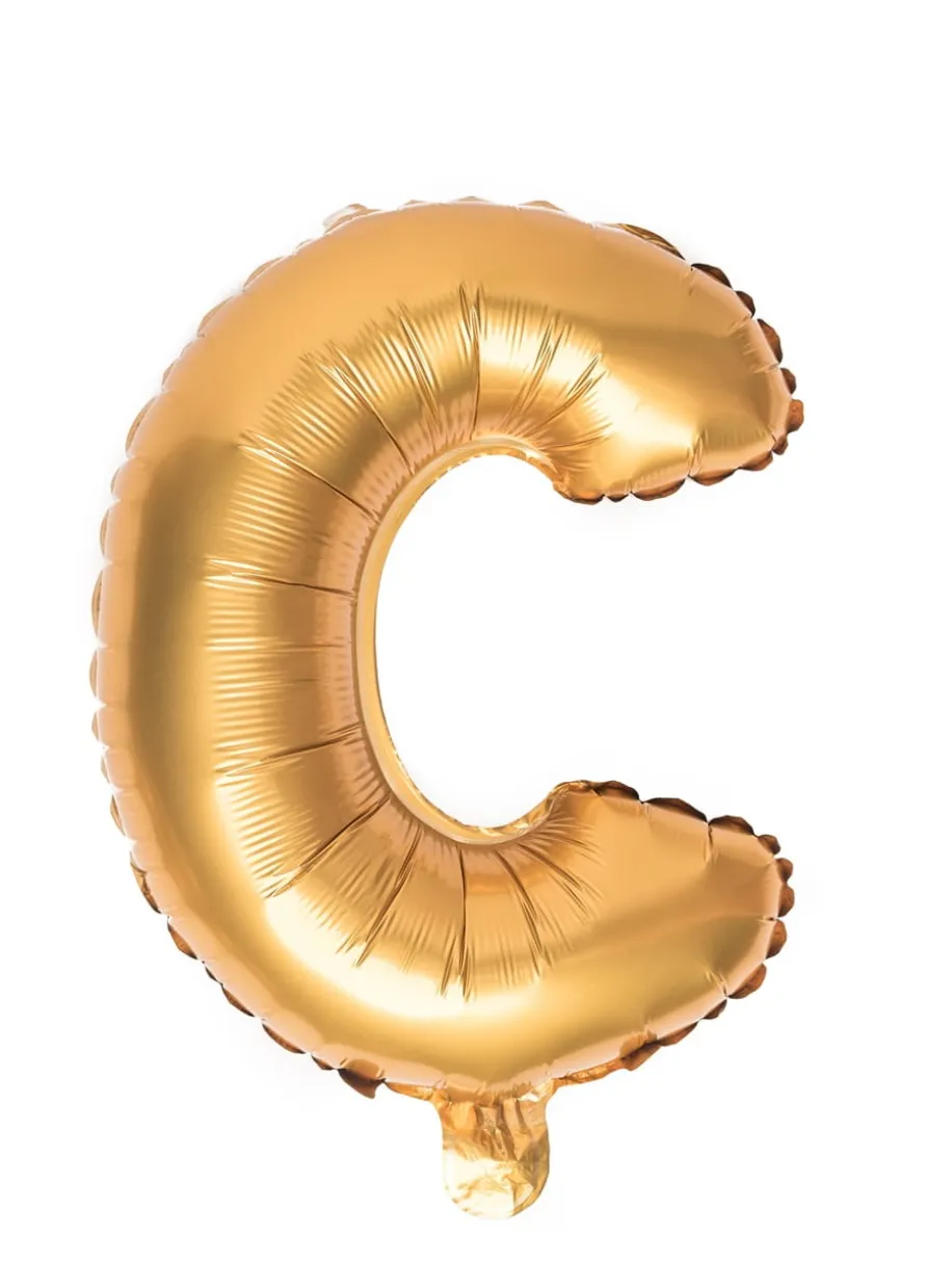 Balon foliowy na powietrze LITERKA C złoty 40cm