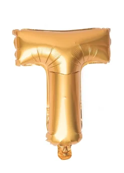 Balon foliowy na powietrze LITERKA T złoty 40cm