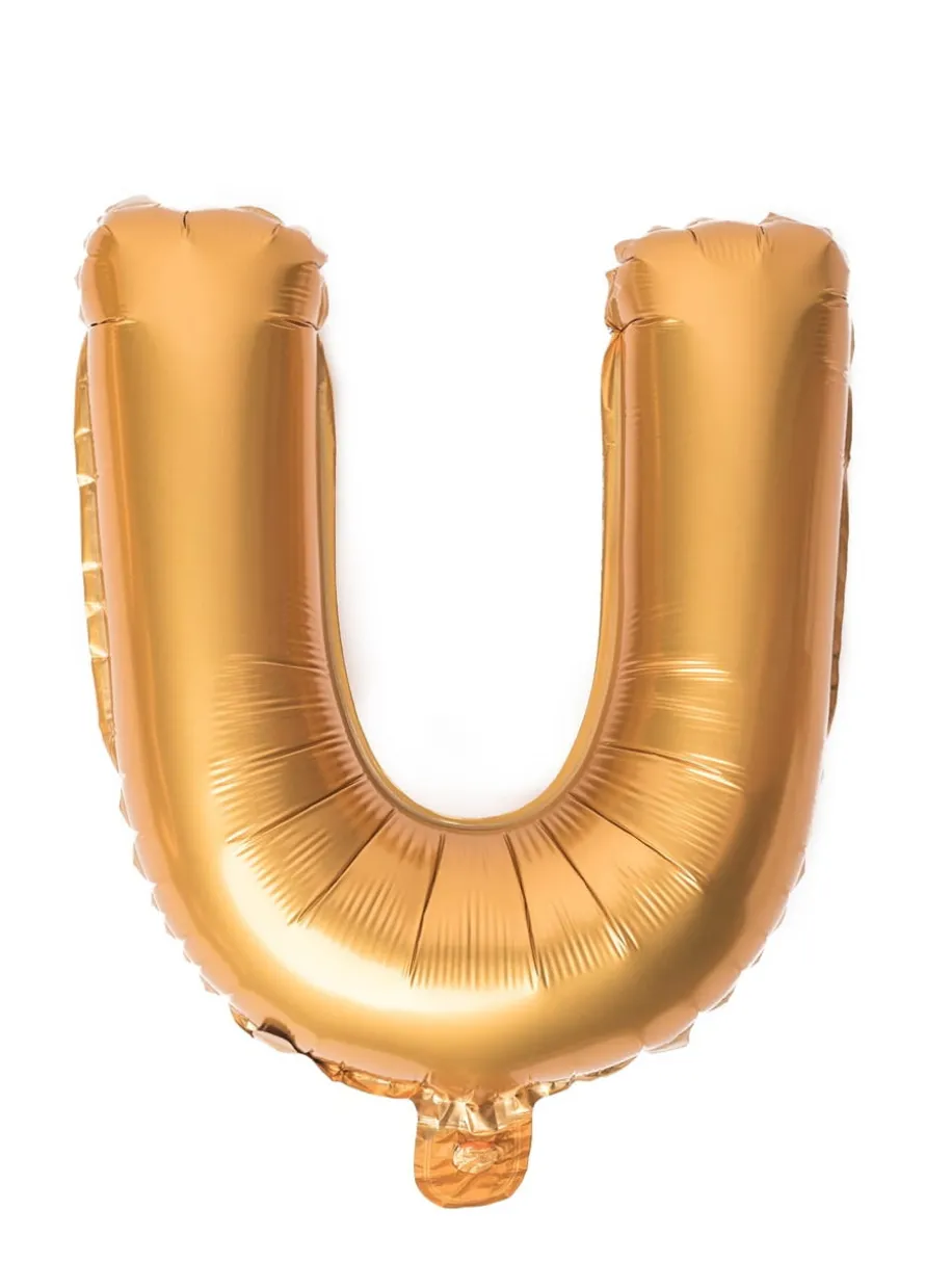 Balon foliowy na powietrze LITERKA U złoty 40cm