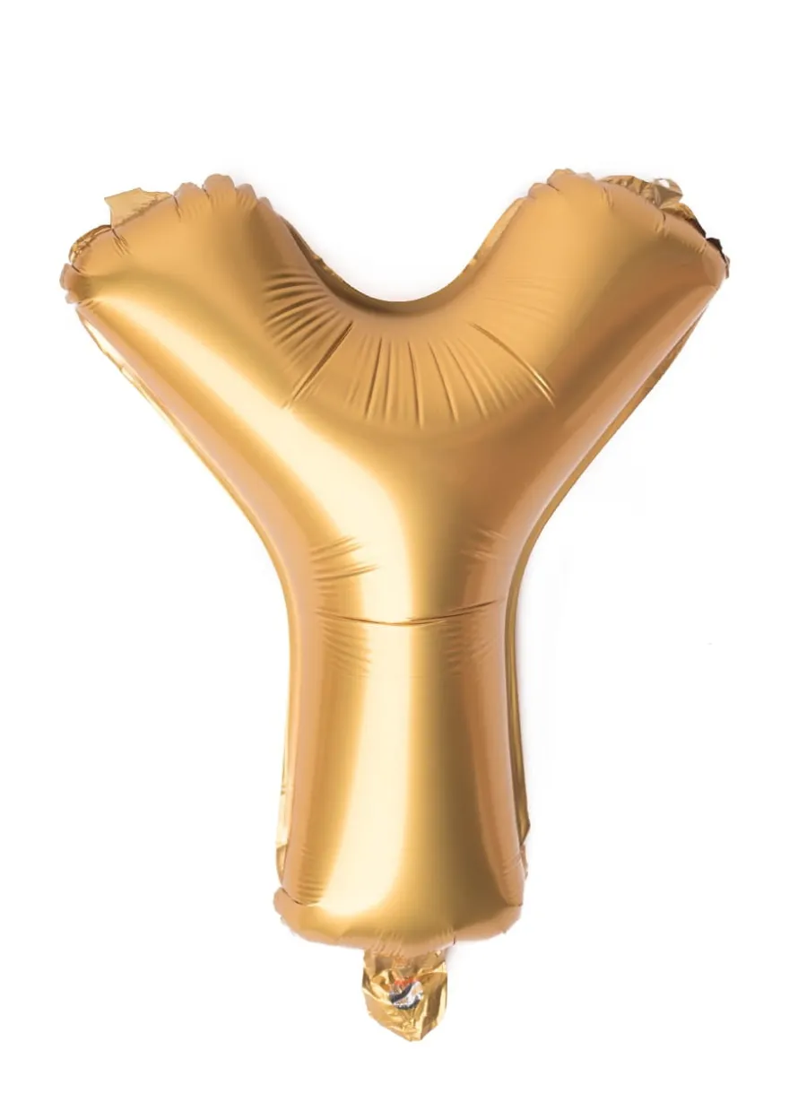 Balon foliowy na powietrze LITERKA Y złoty 40cm