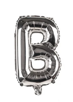 Balon foliowy na powietrze LITERKA B srebrny 40cm