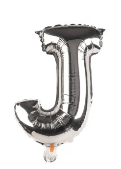 Balon foliowy na powietrze LITERKA J srebrny 40cm