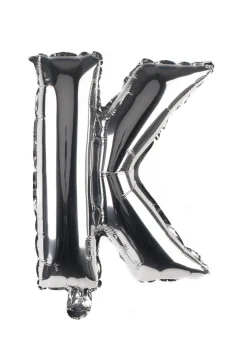 Balon foliowy na powietrze LITERKA K srebrny 40cm