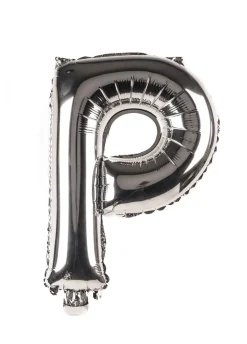 Balon foliowy na powietrze LITERKA P srebrny 40cm