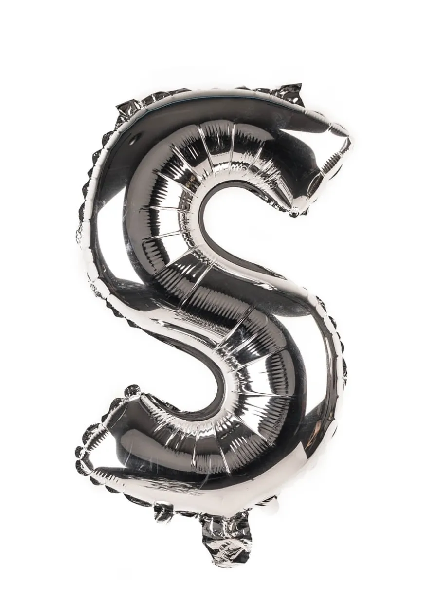 Balon foliowy na powietrze LITERKA S srebrna 40cm