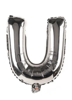 Balon foliowy na powietrze LITERKA U srebrny 40cm