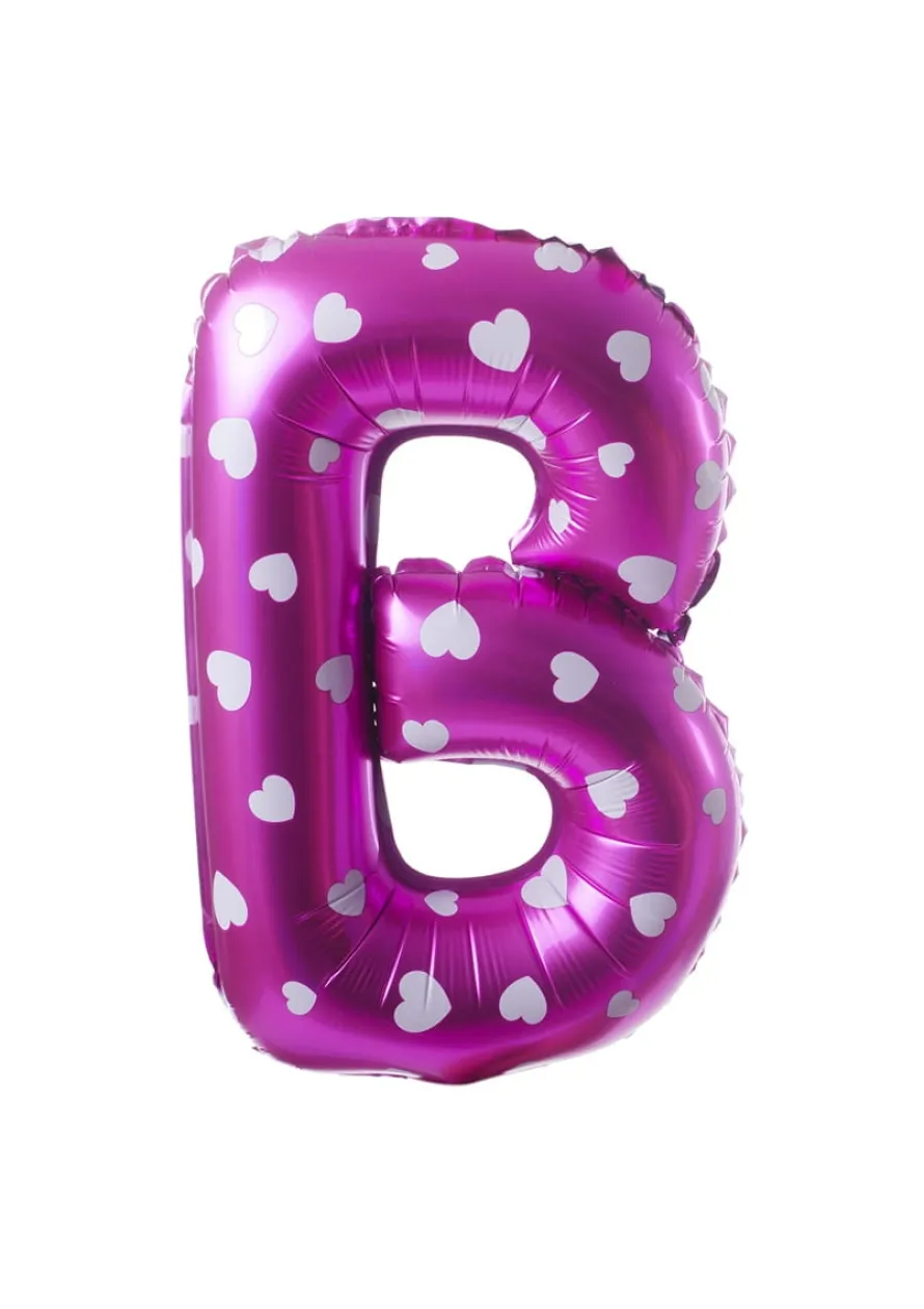 Balon foliowy na powietrze LITERKA B różowy 40cm
