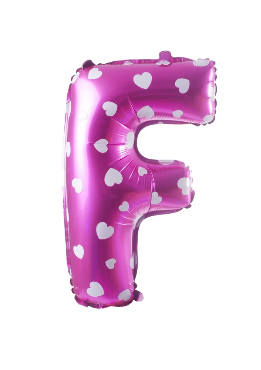 Balon foliowy na powietrze LITERKA F różowy 40cm