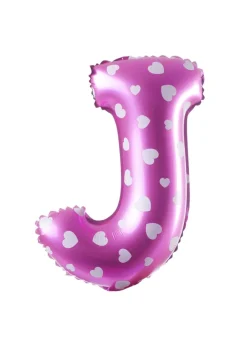 Balon foliowy na powietrze LITERKA J różowy 40cm