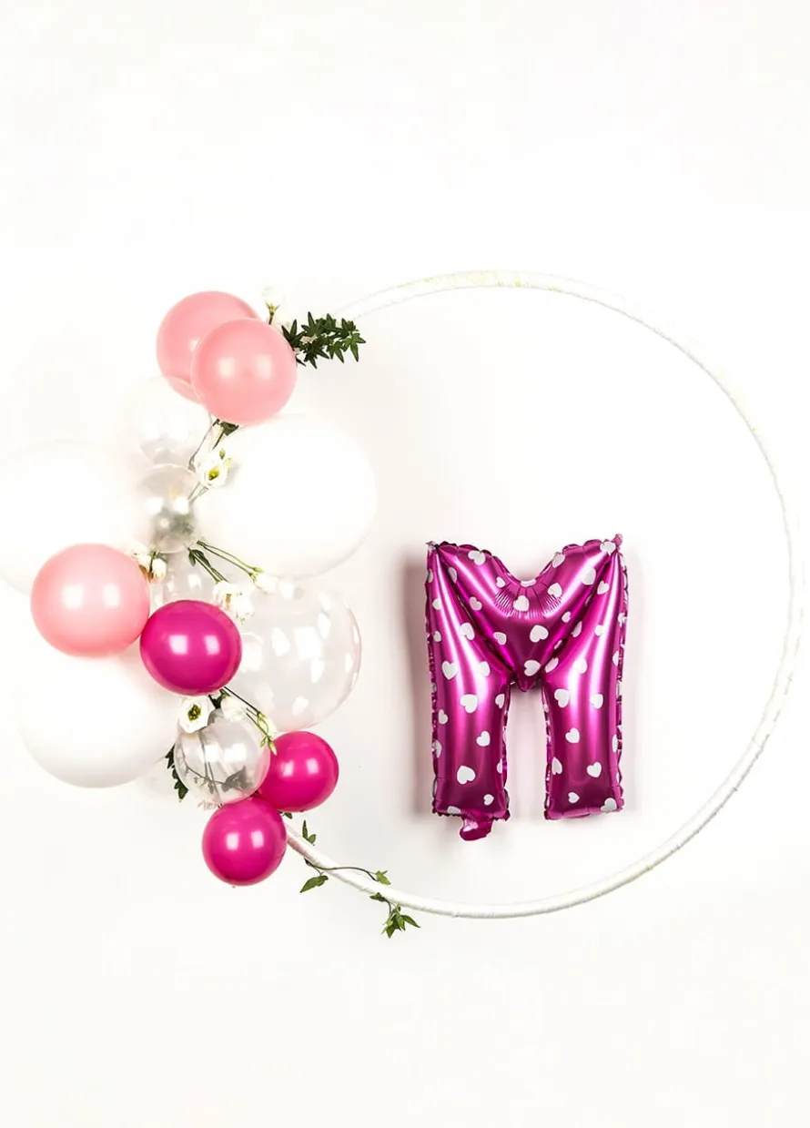Balon foliowy na powietrze LITERKA M różowy 40cm