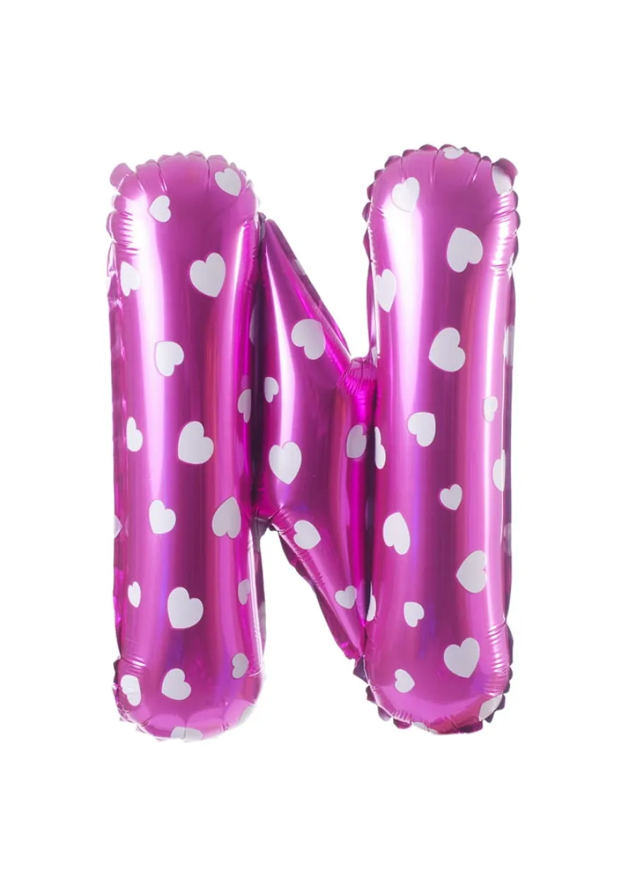 Balon foliowy na powietrze LITERKA N różowy 40cm