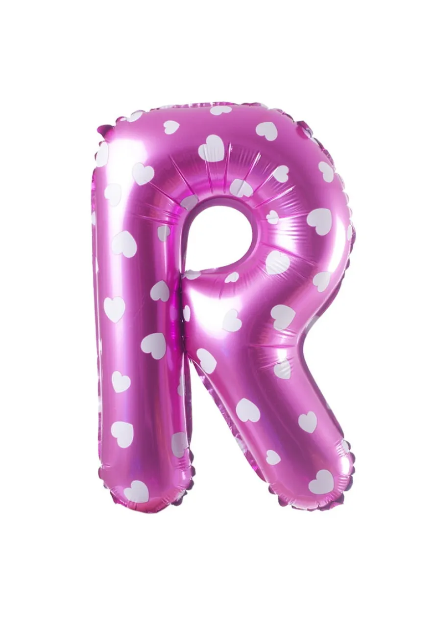 Balon foliowy na powietrze LITERKA R różowy 40cm