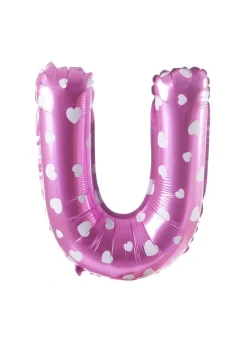 Balon foliowy na powietrze LITERKA U różowy 40cm