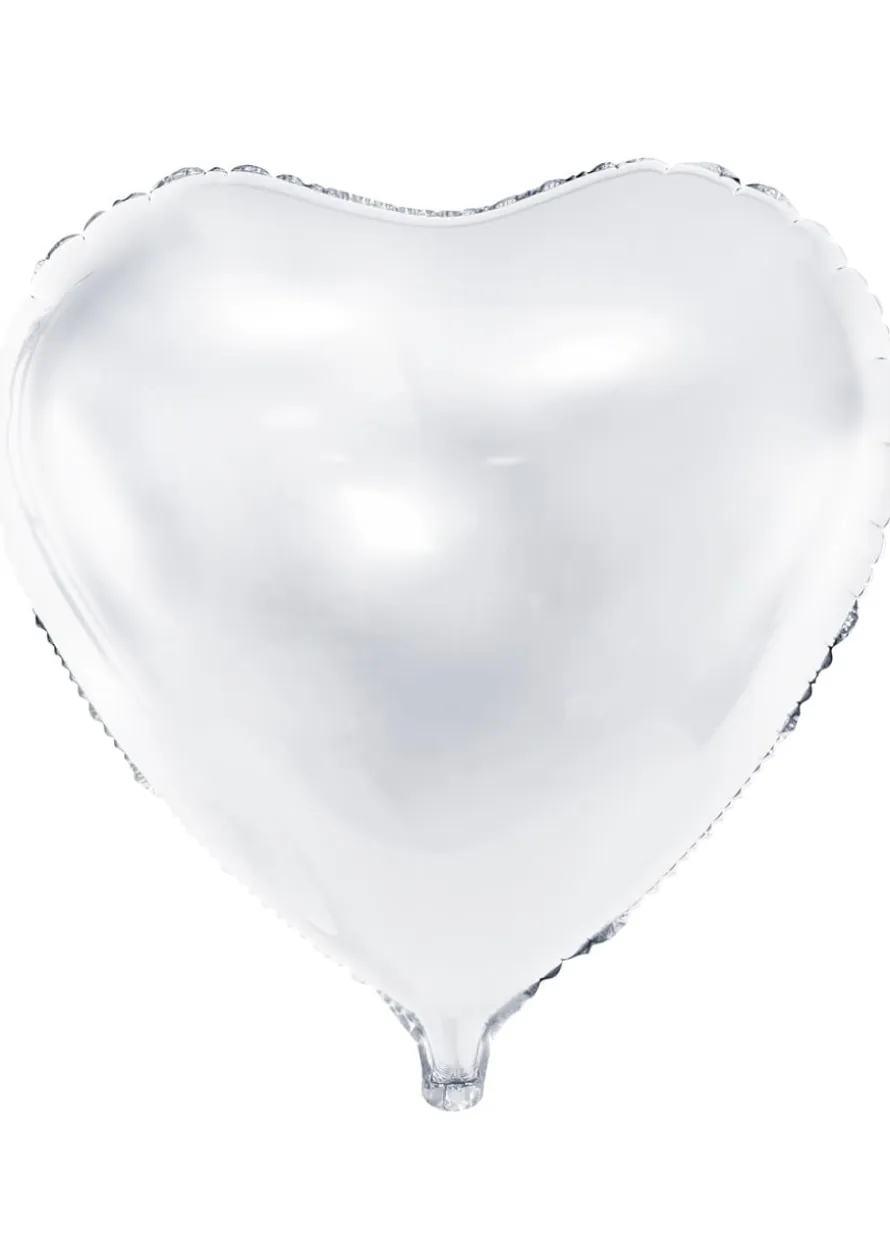 Balon foliowy SERCE biały 45cm