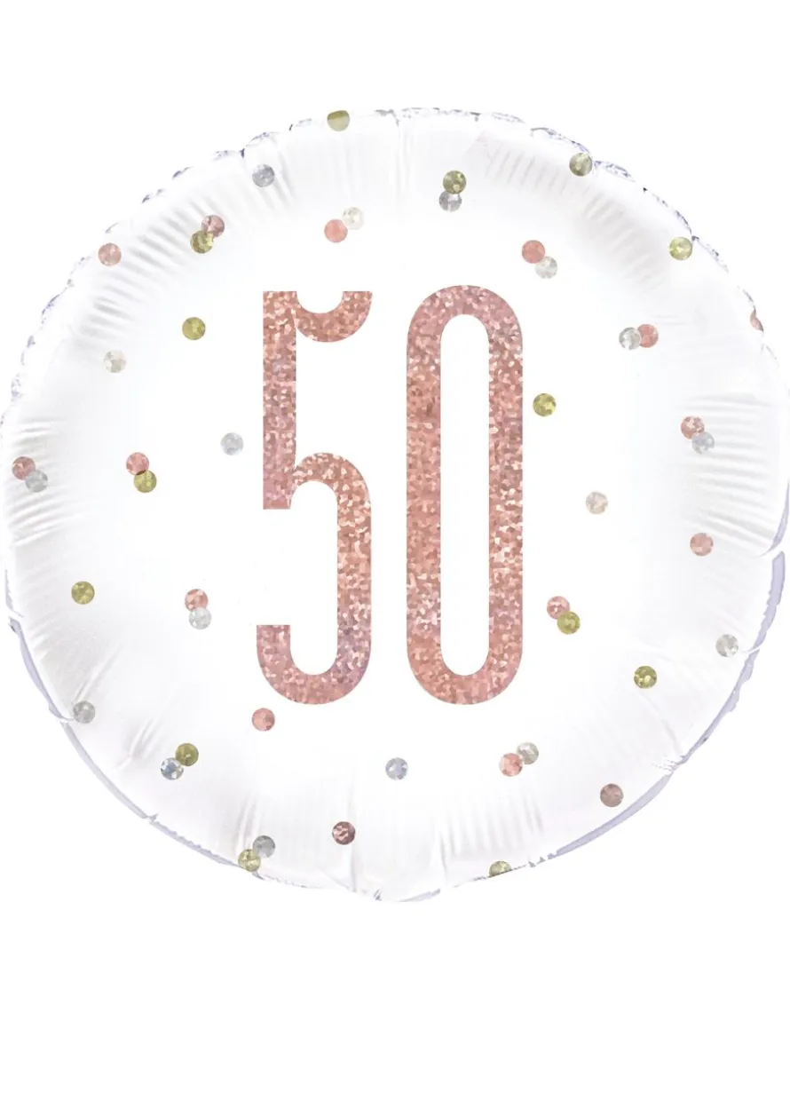 Balon foliowy 50 URODZINY rose gold 46cm