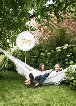 Balon gigant na wesele ze złotym napisem MĄŻ