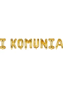 Balon KOMUNIJNY złoty napis