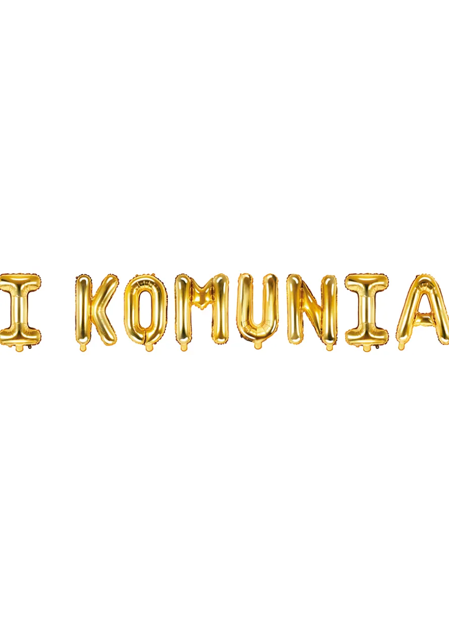 Balon KOMUNIJNY złoty napis