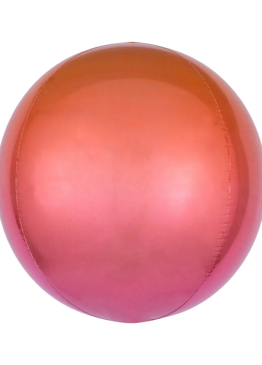 Balon kula KORALOWY foliowy ombre 40cm
