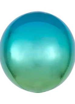 Balon kula NIEBIESKI foliowy ombre 40cm