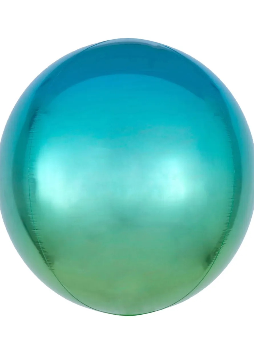 Balon kula NIEBIESKI foliowy ombre 40cm