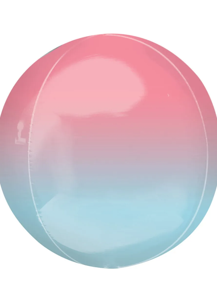 Balon kula RÓŻOWO-NIEBIESKI foliowy ombre 40 cm