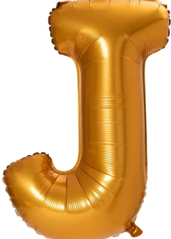 Balon LITERKA J złoty pomarańcz 85cm
