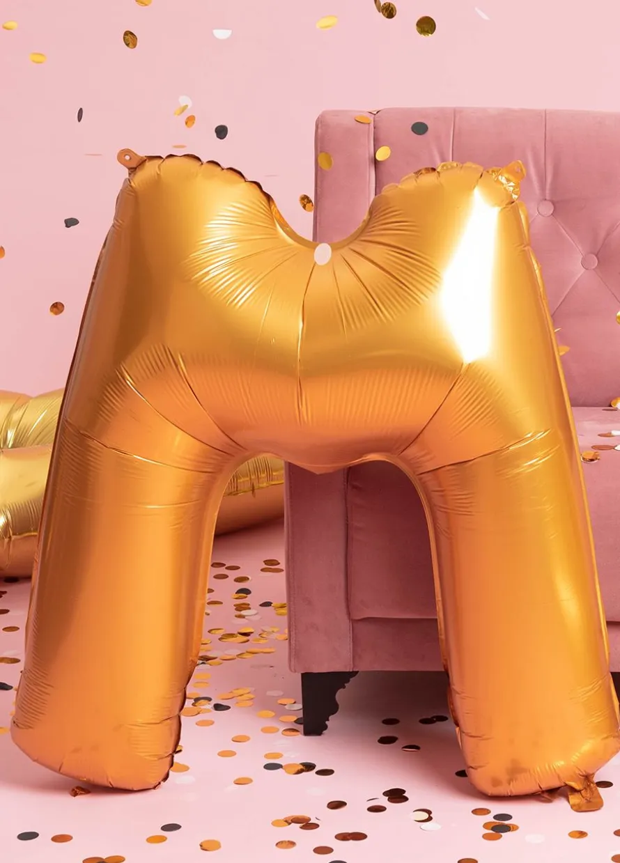 Balon LITERKA M złoty pomarańcz 85cm