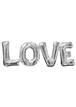 Balon litery LOVE srebrny (63cm x 22cm)