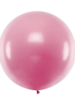 Balon metaliczny OLBRZYM różowy 1m