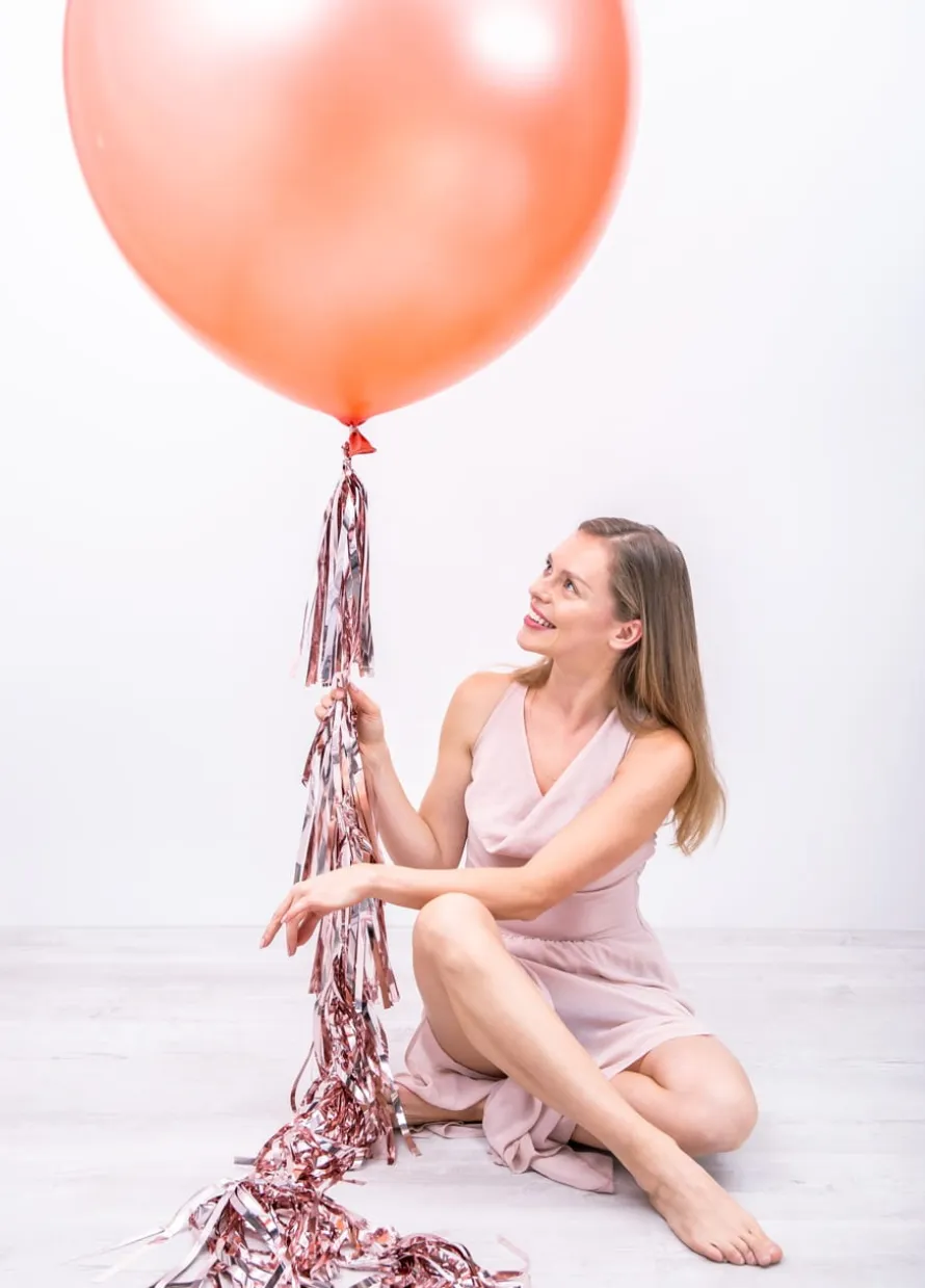 Balon metaliczny OLBRZYM różowe złoto 1m