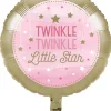 Balon na baby shower GWIAZDECZKA różowy foliowy 43cm