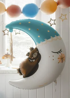 Balon na narodziny dziecka MIŚ NA KSIĘŻYCU 80x98 cm