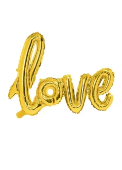 Balon na powietrze napis LOVE złoto