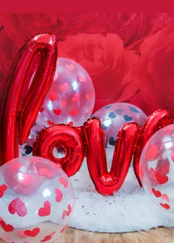 Balon na powietrze napis LOVE balon walentynkowy czerwony