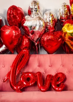 Balon na powietrze napis LOVE balon walentynkowy czerwony
