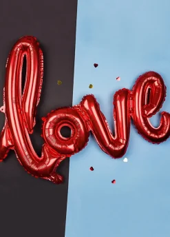 Balon na powietrze napis LOVE balon walentynkowy czerwony