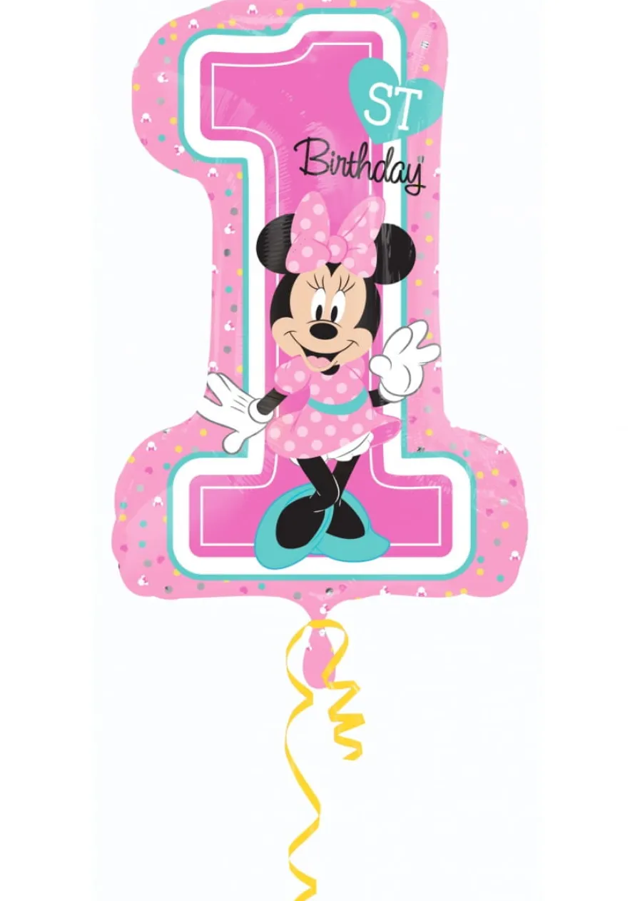 Balon na roczek CYFRA 1 MINNIE foliowy 71cm