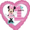 Balon na roczek dziewczynki MYSZKA MINNIE foliowy 43cm