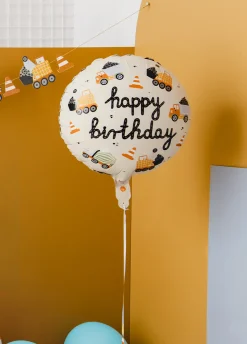 Balon na urodziny dla chłopca NA BUDOWIE 45cm