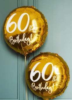 Balon na 60 URODZINY foliowy złoty 45cm