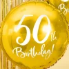 Balon na 50 URODZINY foliowy złoty 45cm
