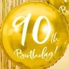 Balon na 90 URODZINY foliowy złoty 45cm