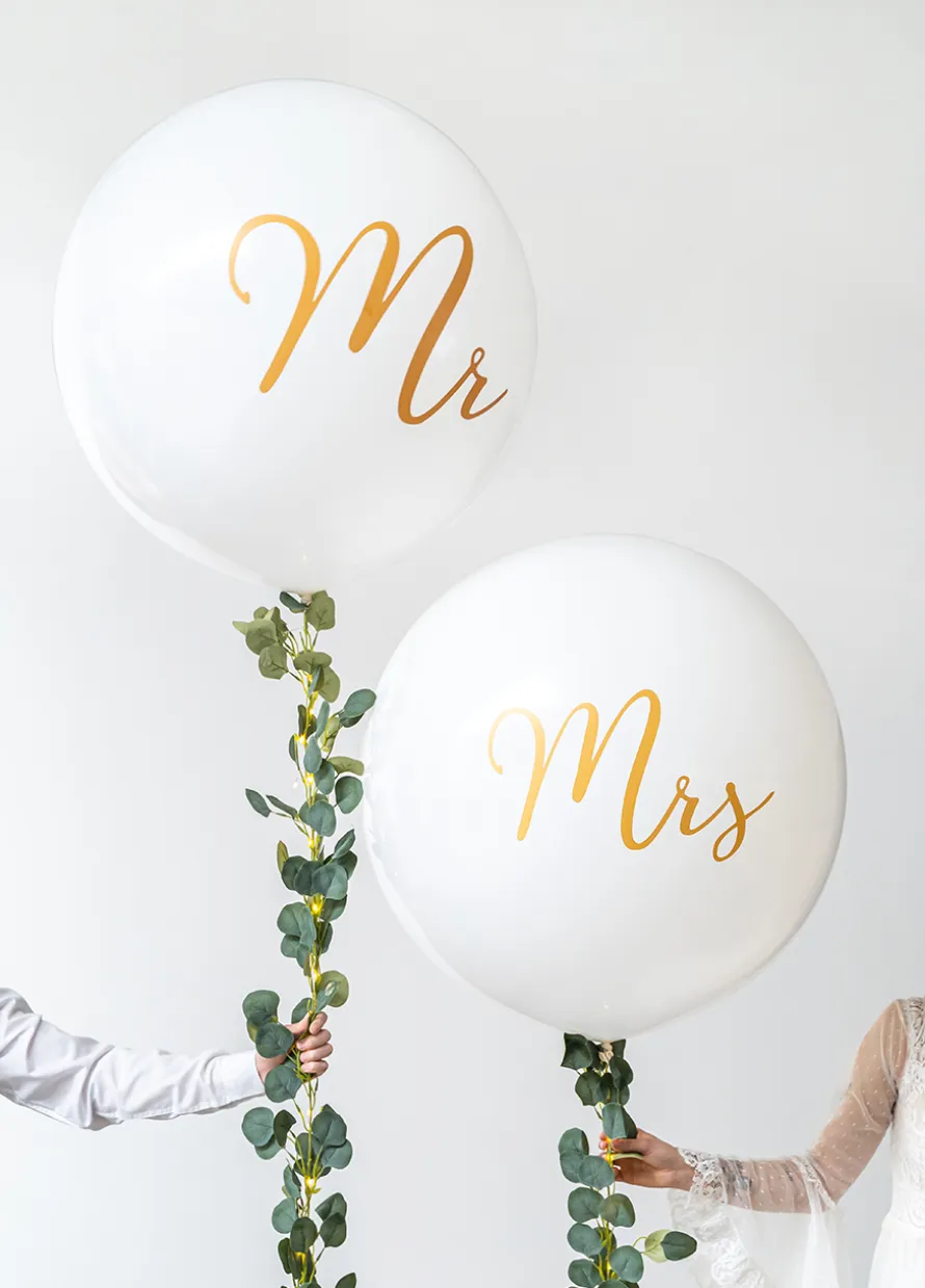 Balon olbrzym MR złoty napis 1m