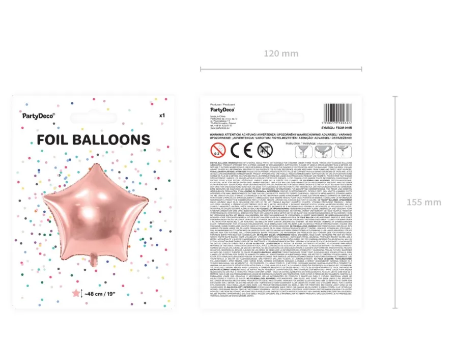 Balon rose gold GWIAZDA