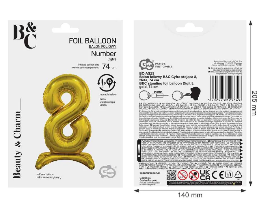 Balon STOJĄCY cyfra 8