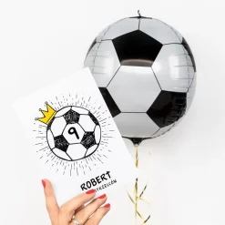 Balon w pudełku z kartką KRÓL STRZELCÓW prezent dla piłkarza